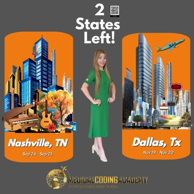 OMG its the last 2 Cities of the Year! 
It got here so fast!!

September 24-25.........Nashville, TN
November 19-20................Dallas, TX

Act now and be Certified well before Christmas!

NO PRIOR KNOWLEDGE NEEDED!

All attendees will receive access to the incredible 4 Part CPC Exam Prep Kit includes:
Study Guide
Mock Exam
Tabbing System
Color Coding Chart (Prework)

Video:
https://youtu.be/JfRvC2LtBmo
Register:
https://medicalcodingacademy.org/shop/

#3daycourseatlanta #3daybootcampatlanta #gotocoders #delissaortega #putgodfirst #medicalcoding #medicalbilling #ccsp #medicalcodingacademy #workfromhome #ahima #aapc #Healthcare #medicalassistant #dentalassistant #crna #cpc #mdicalcoder #medicalcodingschool #passthetest #medicalbillingandcoding #medicalbiller #medicalcodingonline #bestonlinecourse #cpcpracticequestions #prepareforcpc #cpcstudycases #medicalcodingguidelines