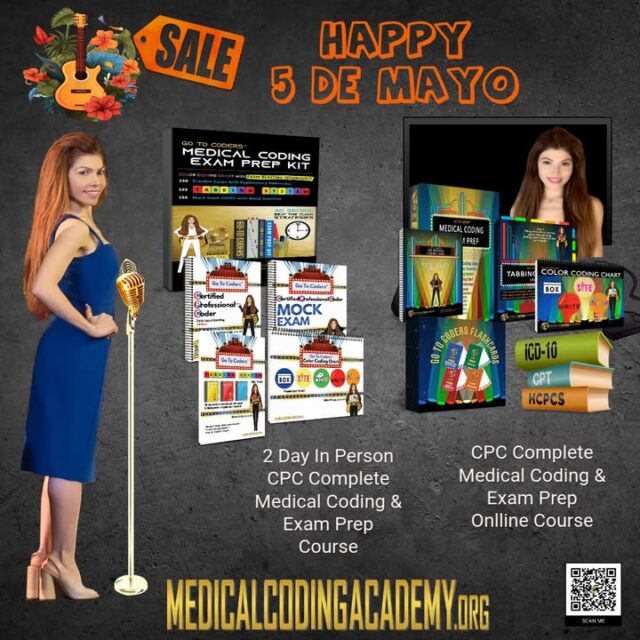 Yay..its time for the 5 De Mayo Sale
$299 discount on Both learning platforms. 

Become a Medical Coder With MCA.  Medical Coding Academy offers 2 different learning platforms. 
✅ Option 1: 100% Online, Self-Paced Training.   Finish the online in as little as 2 Months
✅ Option 2: The 2 Day in person training. This course includes lots of heavy pre-work needing to be completed prior to the start of the course. Finish the in person course in 2 days. 
You chose 💕
✅ Finish the in person course in 2 days
✅ Get your certificate from Nationwide Highly Recognized Certificate
✅ Ready to sit for for CPC immediately after either course 
✅ 
Thousands of busy adults nationwide have started towards Medical Coding career with Medical Coding Academy.  MCA jumps to the top because of our very own  A+ leading  instructor and founder Mrs Delissa Ortega.  MCA is a highly regarded School that is recognized by all employees nationwide. MCA has been turning out invaluable equipped medical coders since 2012.  Be sure and check out our raving reviews.  No other school has ever come close to the stellar reviews from the MCA alumni. 
Enroll Today! Call or Text 469-877-0881

medicalcodingacademy.org
#3daycourseatlanta #3daybootcampatlanta #gotocoders #delissaortega #putgodfirst #medicalcoding #medicalbilling #ccsp #medicalcodingacademy #workfromhome #ahima #aapc #Healthcare #medicalassistant #dentalassistant #crna #cpc #mdicalcoder #medicalcodingschool #passthetest #medicalbillingandcoding #medicalbiller #medicalcodingonline #bestonlinecourse #cpcpracticequestions #prepareforcpc #cpcstudycases #medicalcodingguidelines